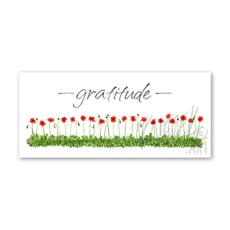 Poppy Field "gratitude" Thank You Card