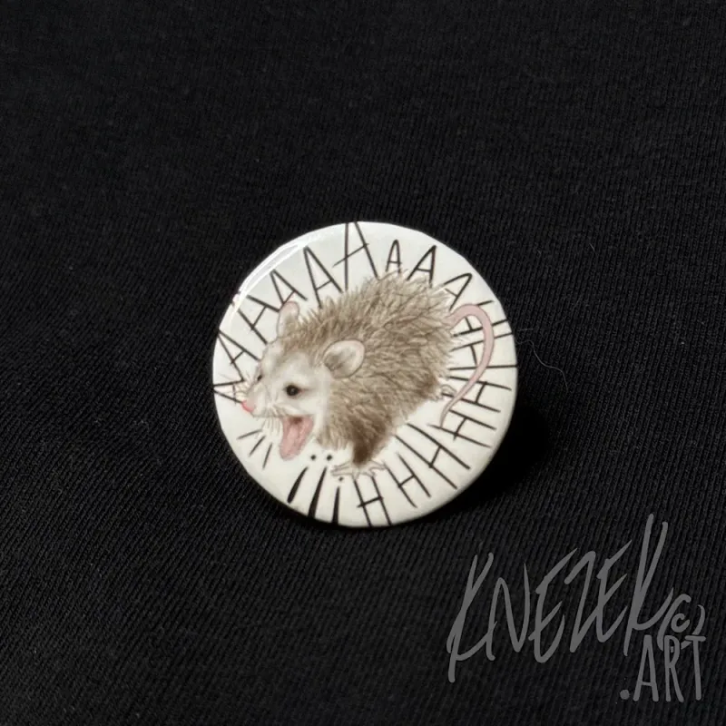 Baby Possum AAAAHHHH!!! Button Baby Possum AAAAHHHH!!! Button
