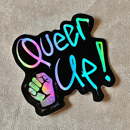 Queer Up! Oil Slick Vinyl Sticker