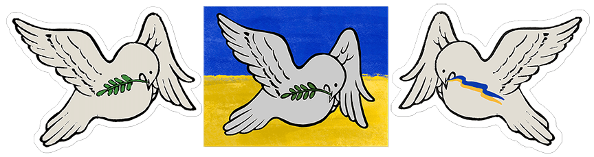 Ukraine fundraising stickers